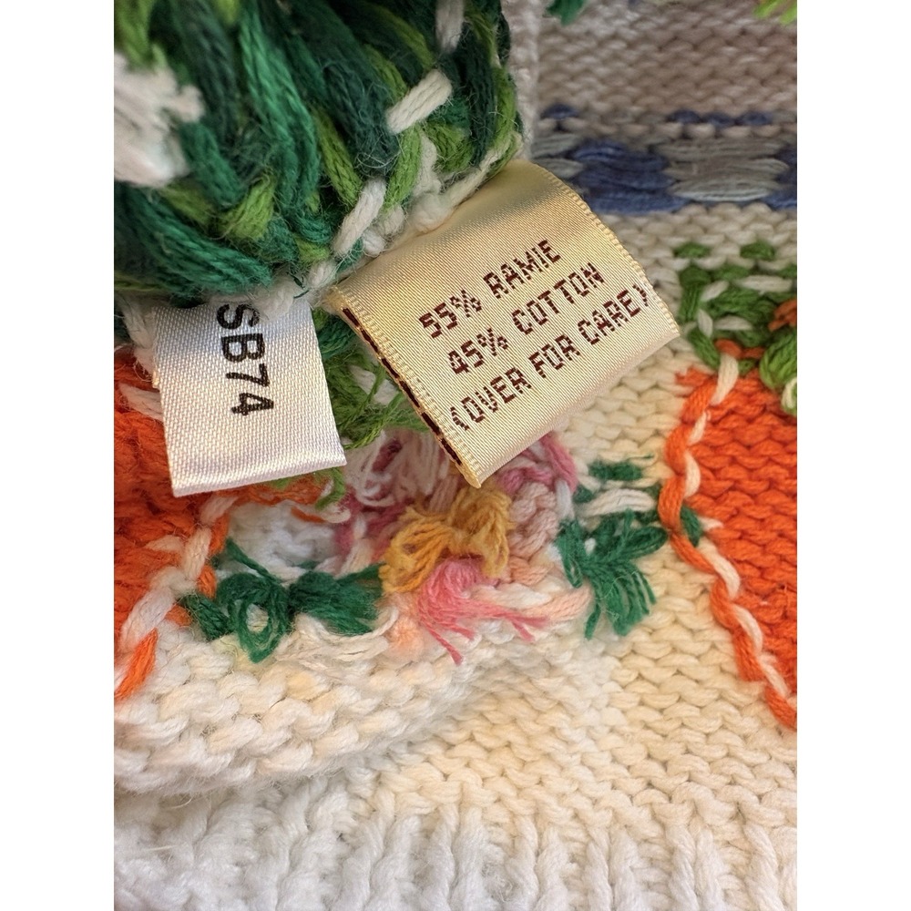 1995 Vtg Susan Bristol Bunny Basket Cardigan NWT 3D Embellish Easter Sweater L - Picture 12 of 13